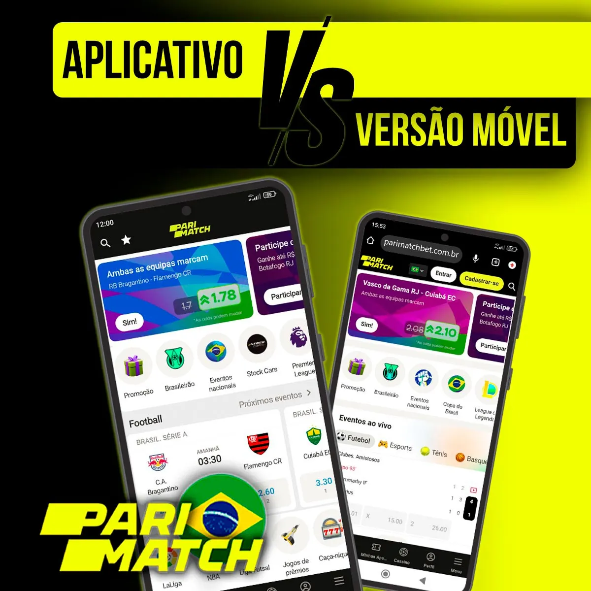 Características e diferenças do aplicativo móvel e da versão móvel da casa de apostas Parimatch no Brasil