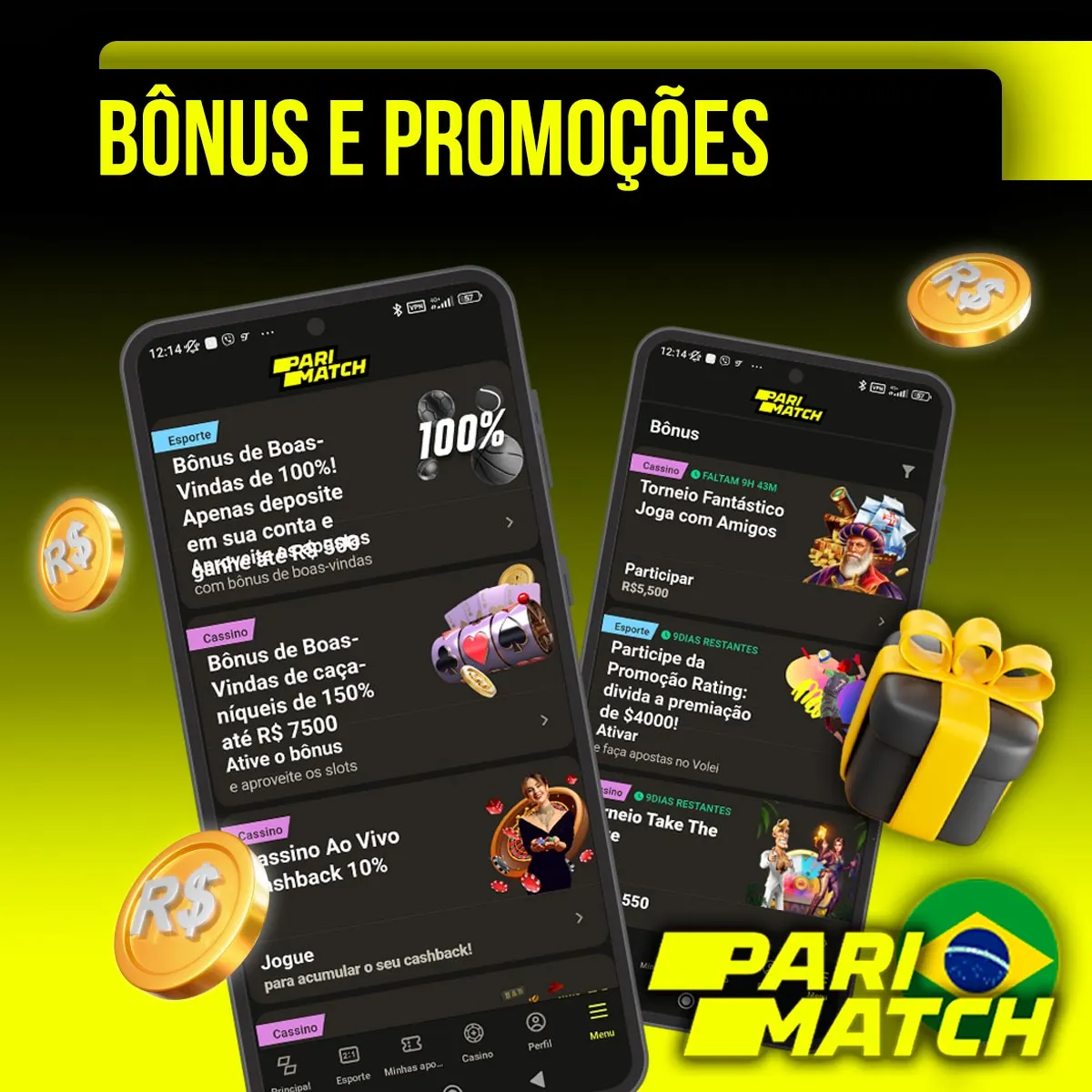 Promoções e ofertas de bônus para usuários do aplicativo móvel Android da casa de apostas Parimatch no Brasil