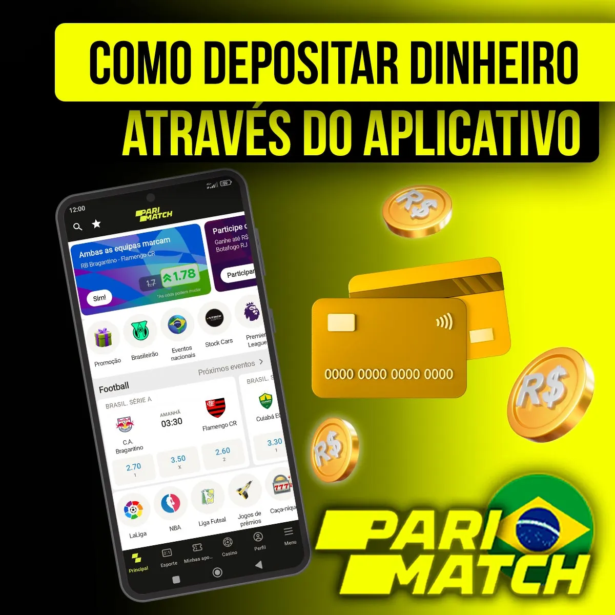 Como fazer um depósito usando o aplicativo móvel Android da casa de apostas Parimatch no Brasil