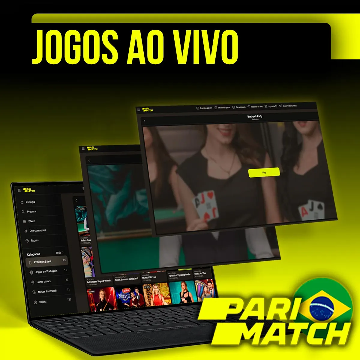 Jogos de cassino ao vivo na casa de apostas Parimatch no Brasil