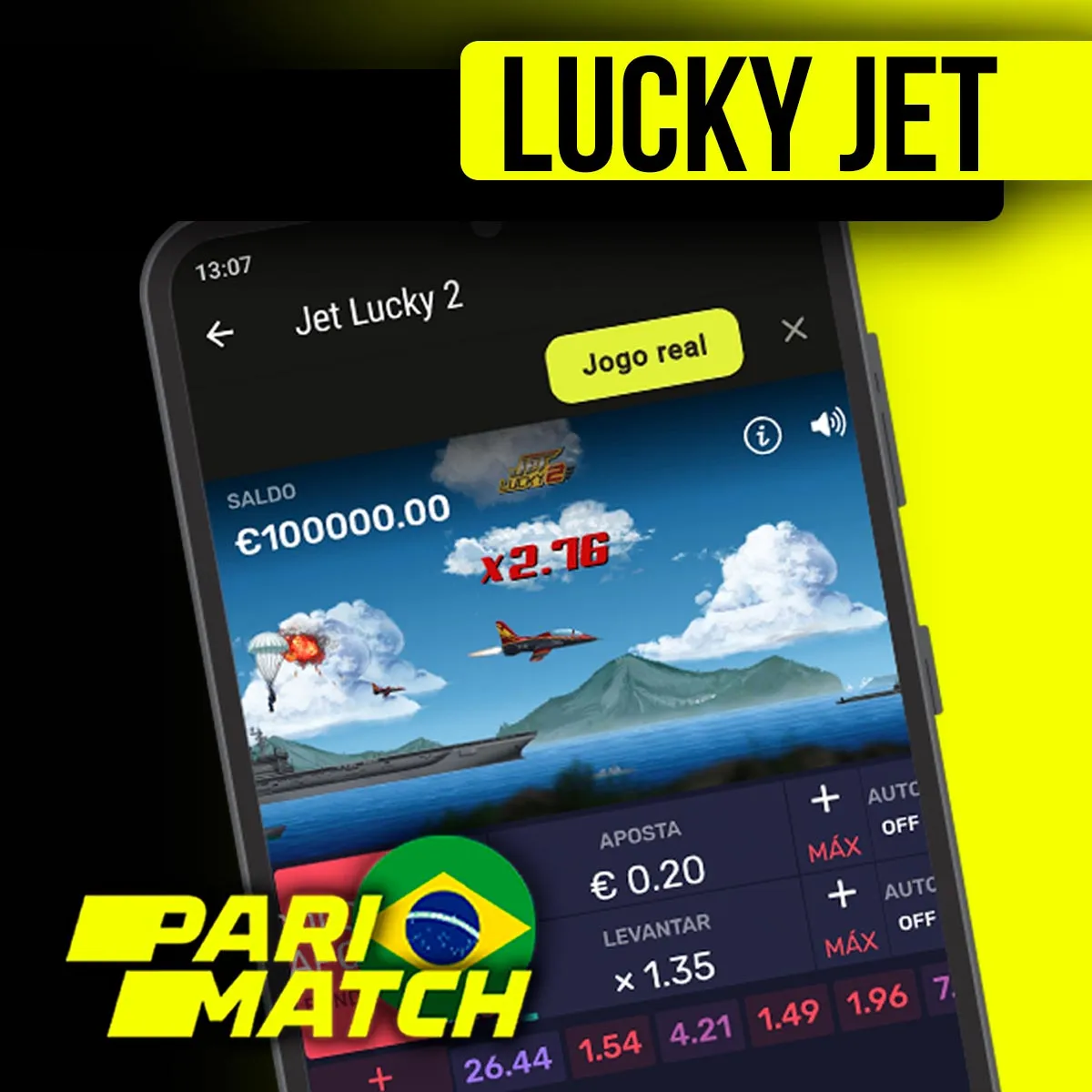 Popular jogo de cassino Lucky Jet na casa de apostas Parimatch no Brasil