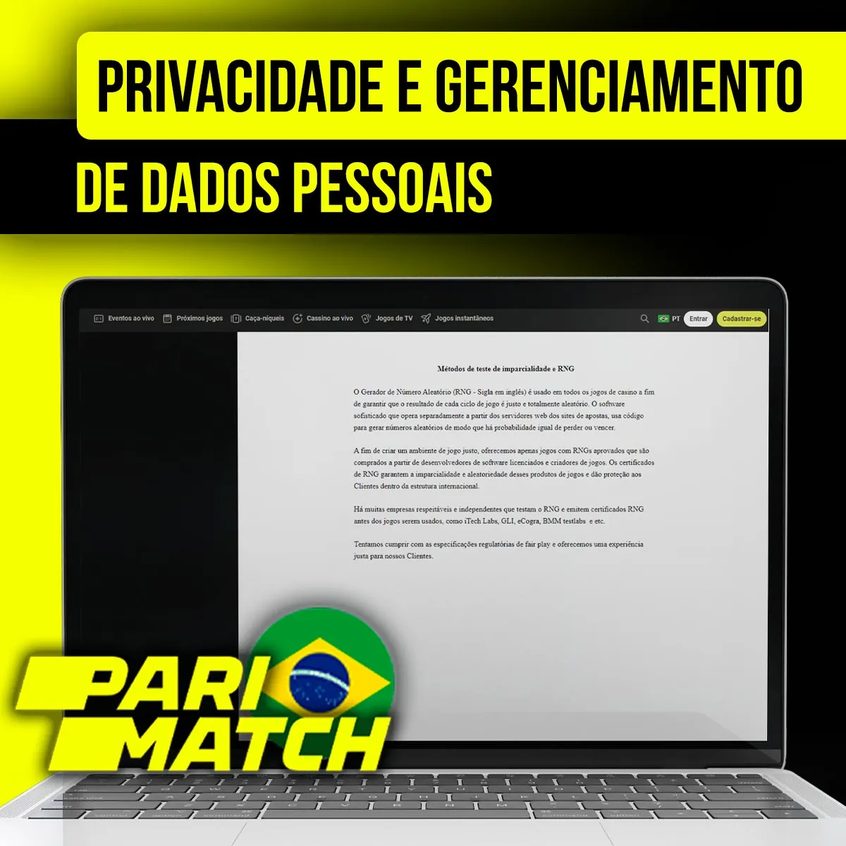 Privacidade e gestão de dados pessoais na empresa de apostas Parimatch no Brasil