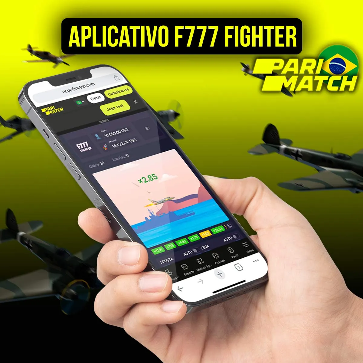 Aplicativo da Parimatch para jogar F777 Fighter