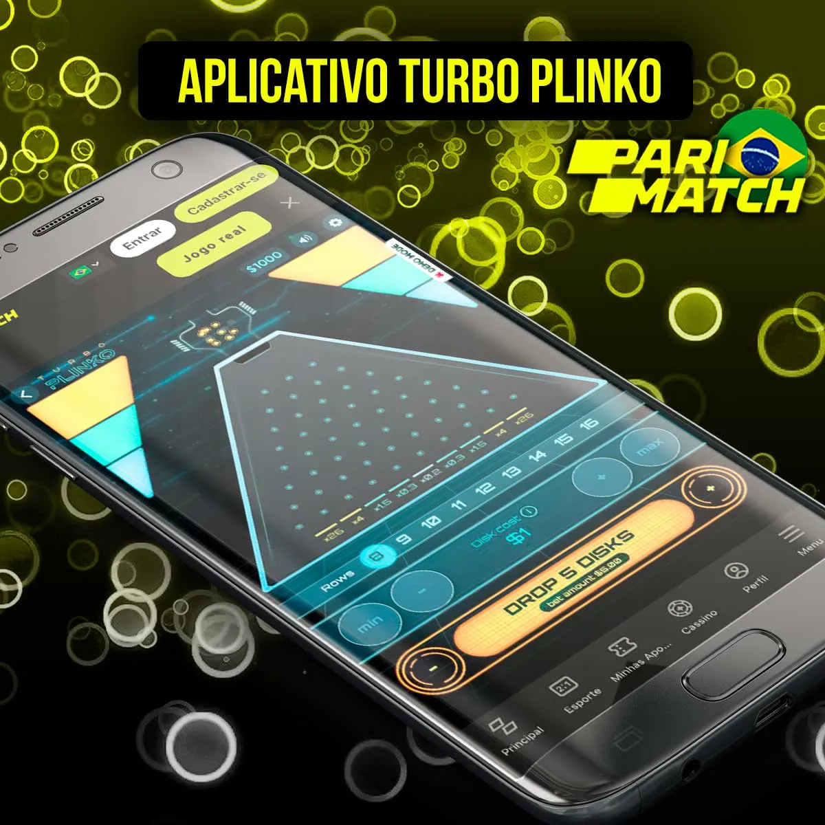 Aplicativo da Parimatch para jogar Turbo Plinco